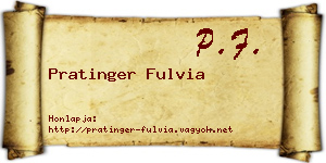 Pratinger Fulvia névjegykártya